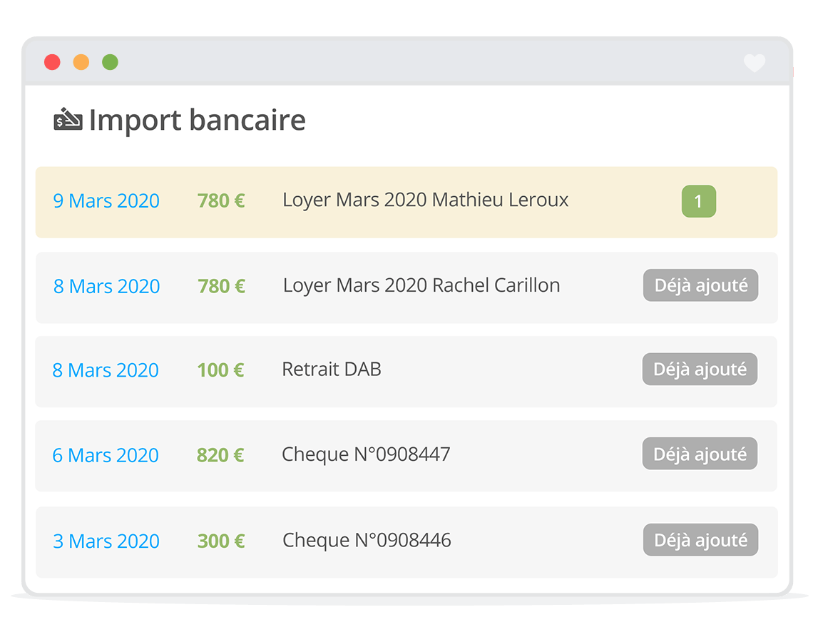 Import bancaire